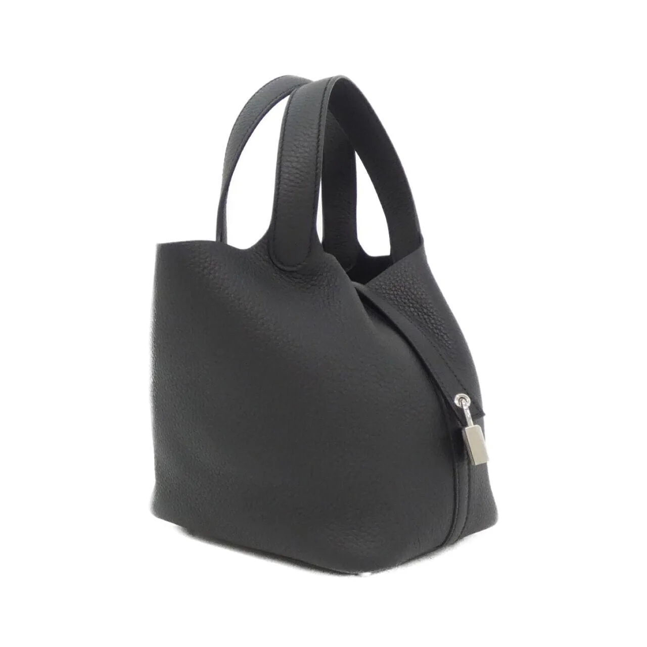 HERMES Picotin 056289CK Handbag Clemence Black