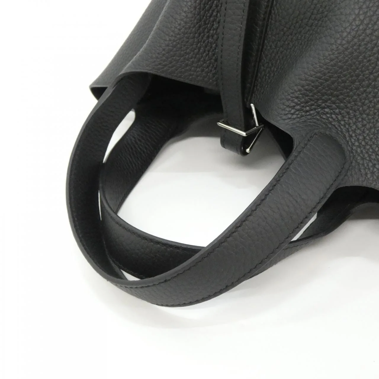 HERMES Picotin 056289CK Handbag Clemence Black Clemence Leather Unused - Thumbnail 4