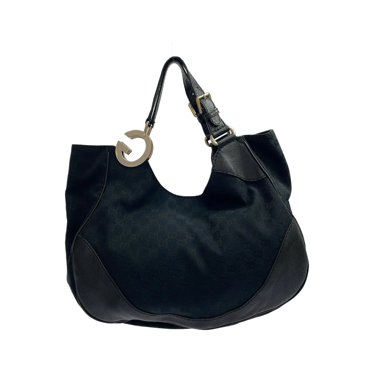 GUCCI 203504 FTAQG 肩背包 帆布 黑色 帆布 中古品A - 縮圖 2