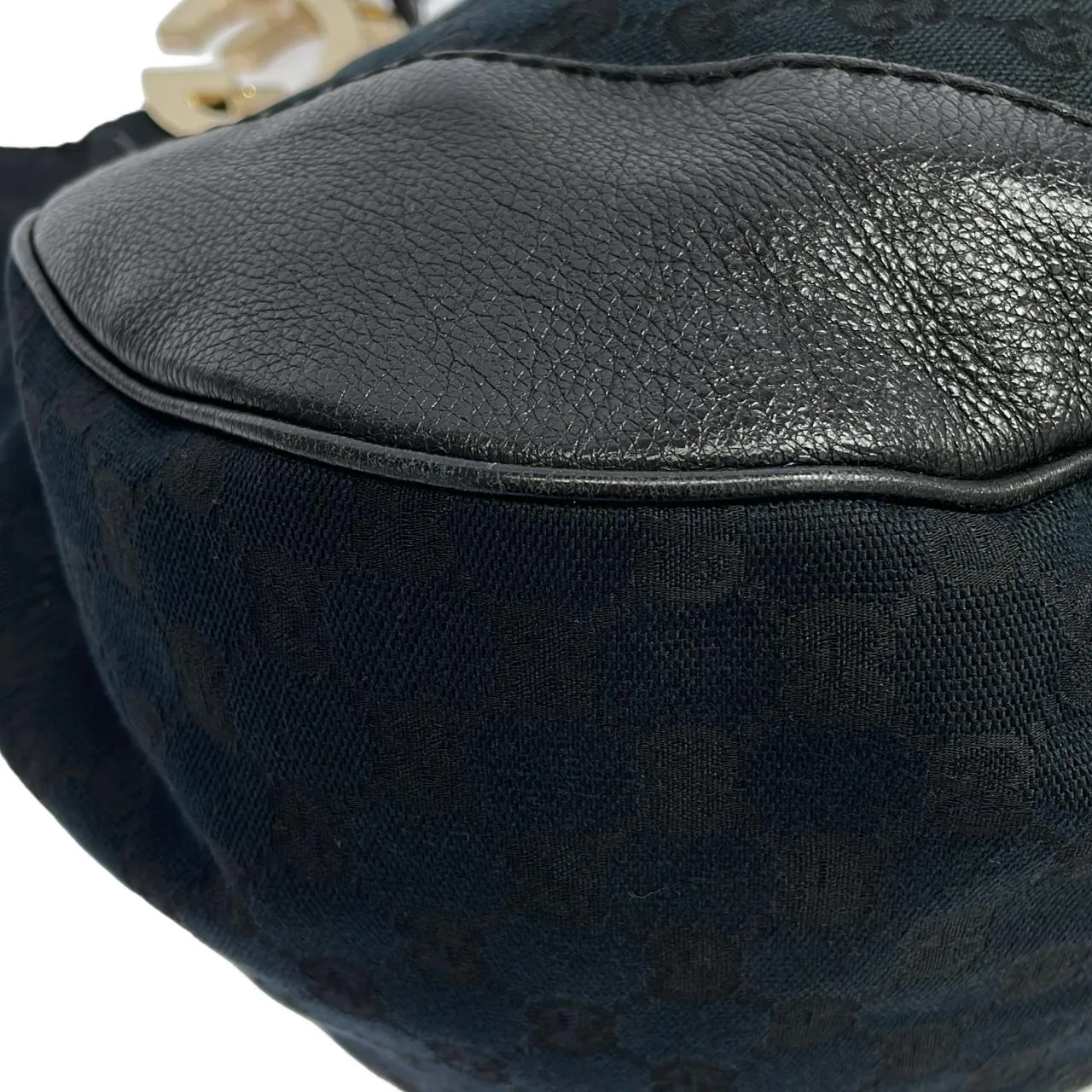 GUCCI 203504 FTAQG 肩背包 帆布 黑色 帆布 中古品A - 縮圖 3