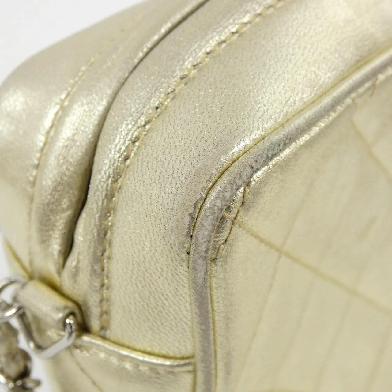 CHANEL 肩背包 羊皮 金色 羊皮 中古品B - 縮圖 5