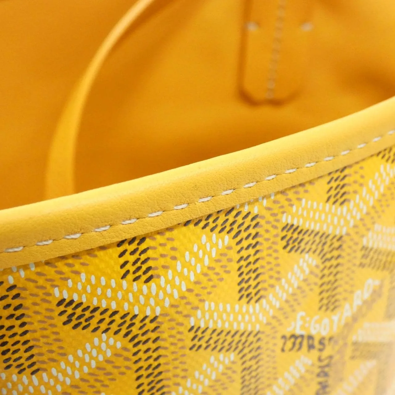 GOYARD Anjou Handbag Canvas 黃色 帆布 中古品A - 縮圖 4
