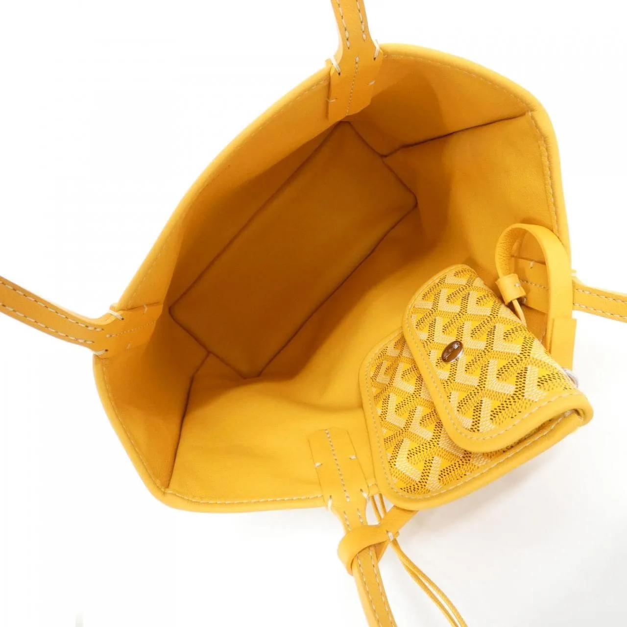 GOYARD Anjou Handbag Canvas 黃色 帆布 中古品A - 縮圖 7