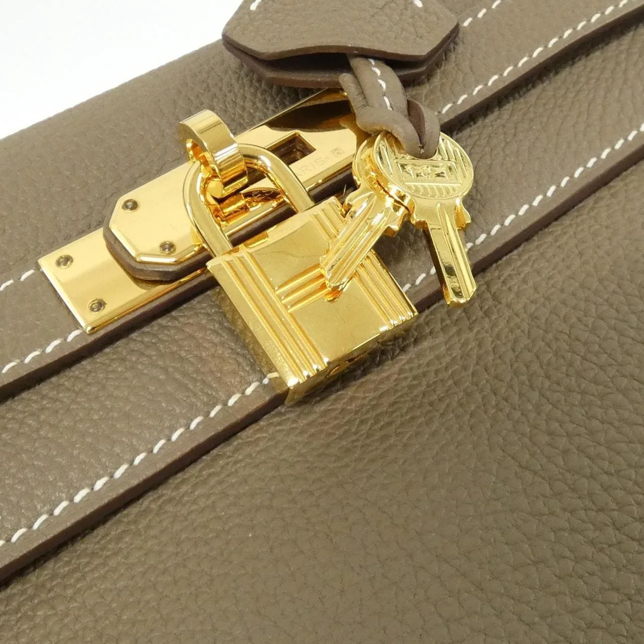 HERMES Kelly 027630CC Handbag Togo Etoupe Togo Leather Rank A - Thumbnail 4
