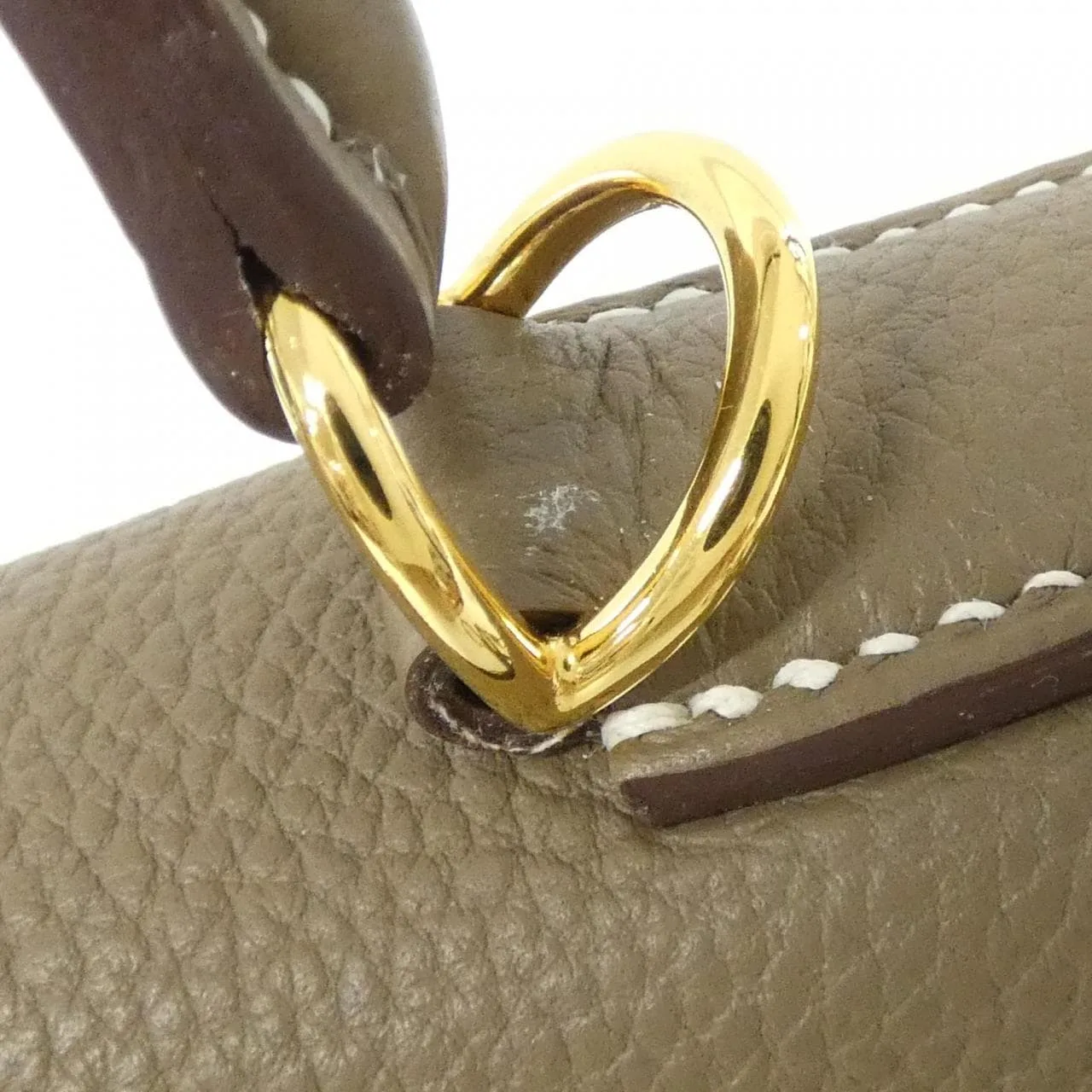 HERMES Kelly 027630CC Handbag Togo Etoupe Togo Leather Rank A - Thumbnail 6
