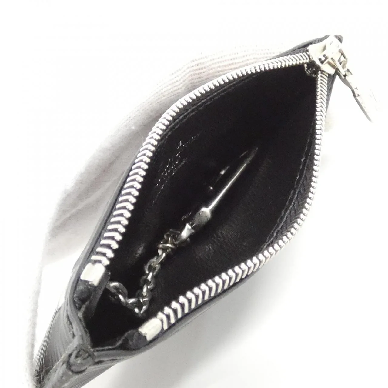 LOUIS VUITTON Pochette M63802 Coin Case Epi 黑色 Epi 中古品A - 縮圖 8