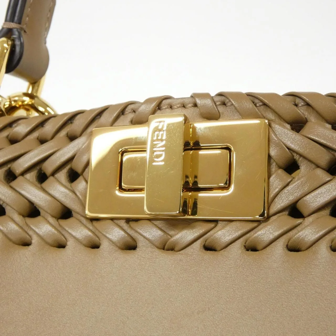FENDI Peekaboo 8BN327 AHVY 手提包 棕色 中古品A - 縮圖 3