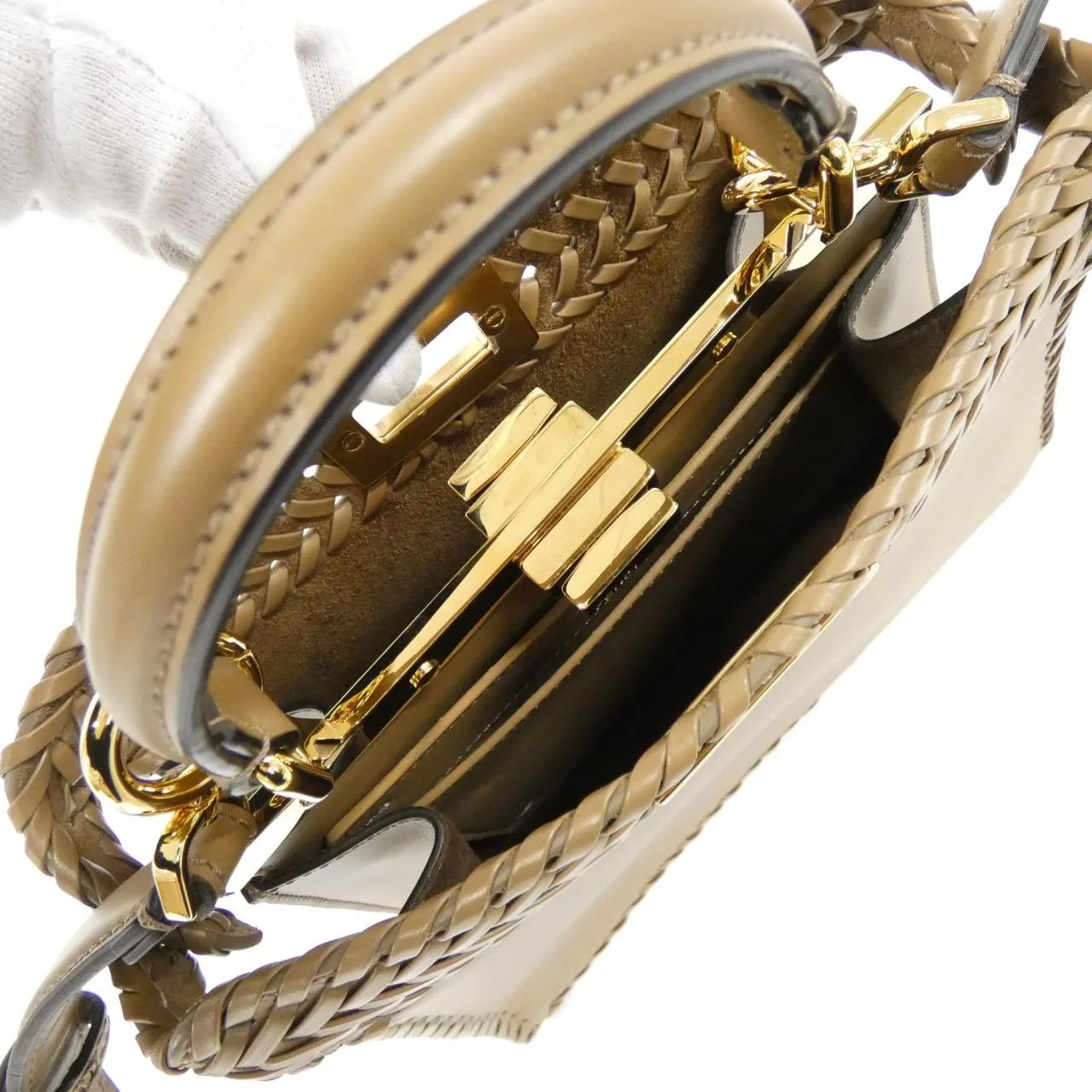 FENDI Peekaboo 8BN327 AHVY 手提包 棕色 中古品A - 縮圖 7