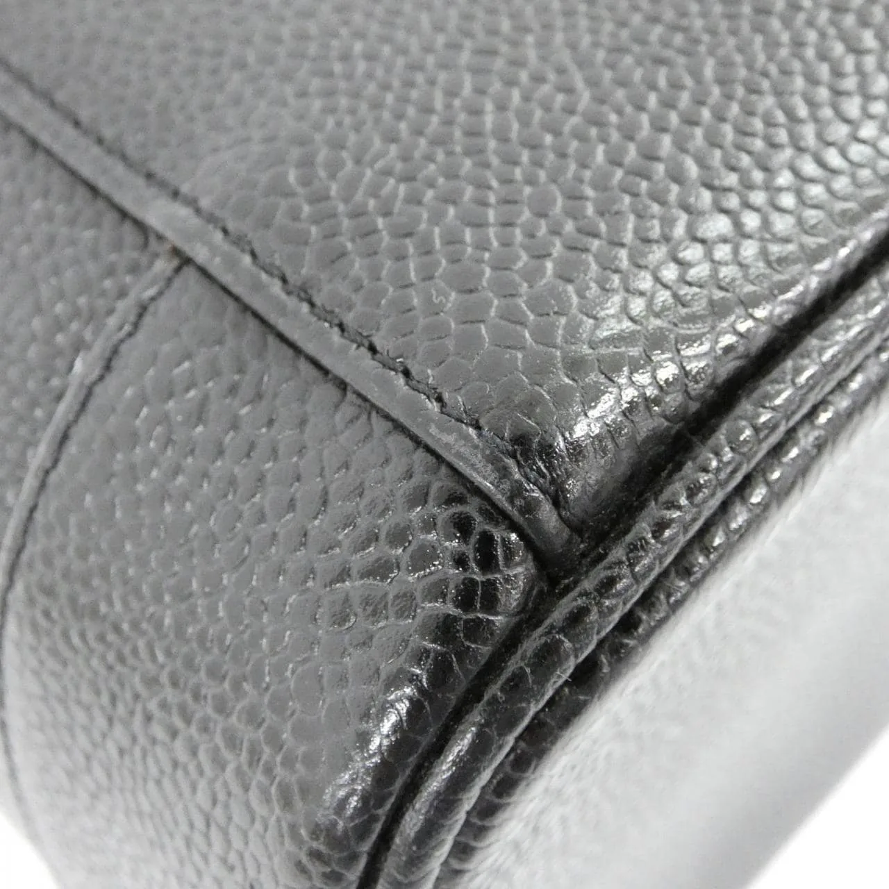 CHANEL 1998 Handbag Grained Calfskin 黑色 荔枝紋牛皮 中古品A - 縮圖 4