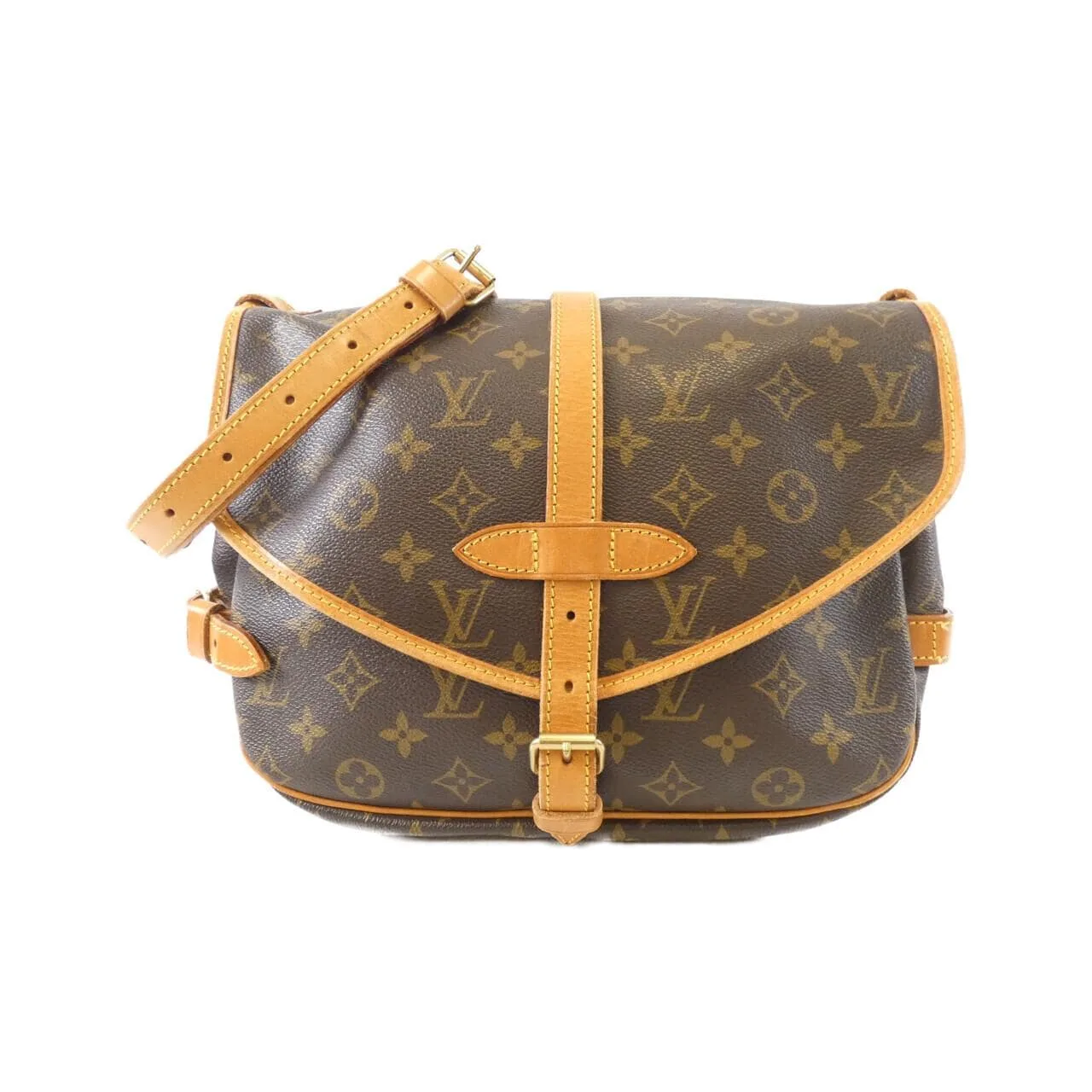 LOUIS VUITTON Saumur M42256 Shoulder Monogram Black