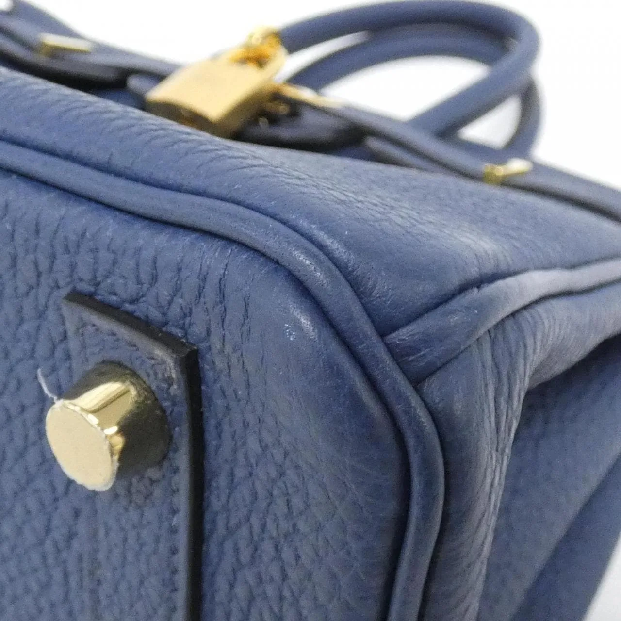 HERMES Birkin 041344CC Handbag Togo Blue Togo Leather Rank A - Thumbnail 3