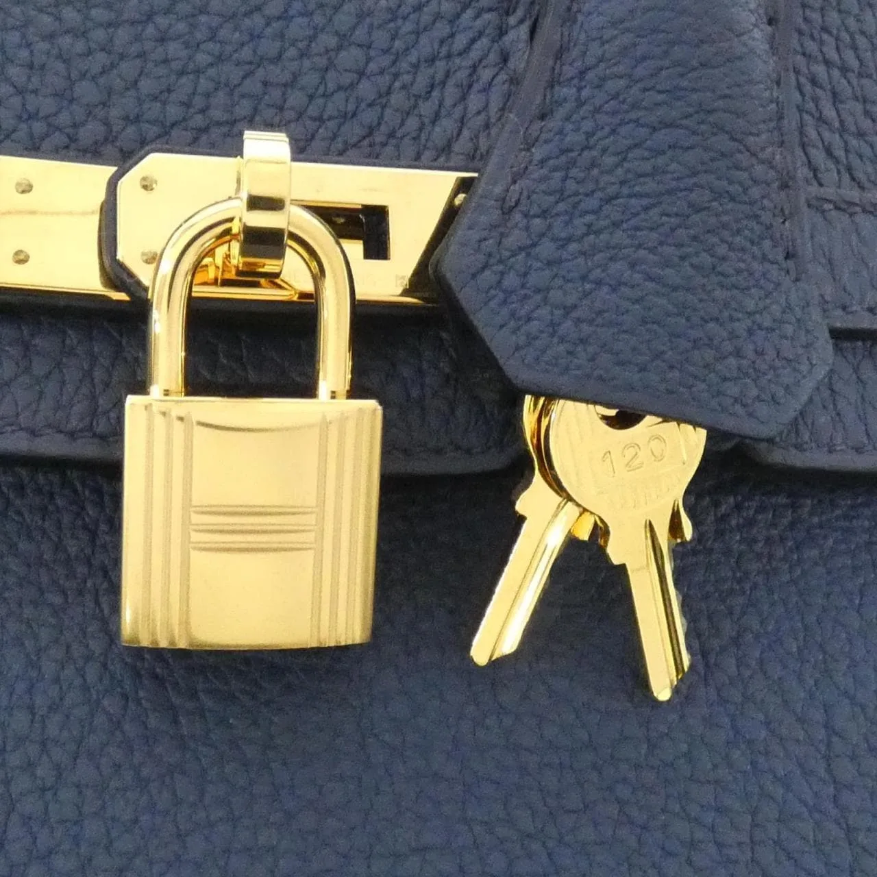 HERMES Birkin 041344CC Handbag Togo Blue Togo Leather Rank A - Thumbnail 6
