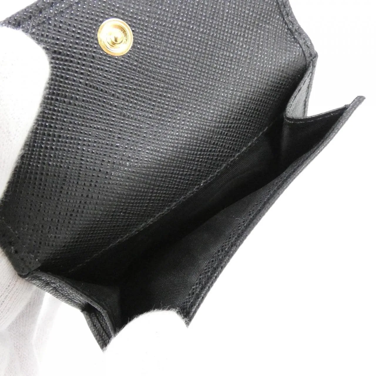 PRADA 1MH043 銀包 黑色 中古品A - 縮圖 8