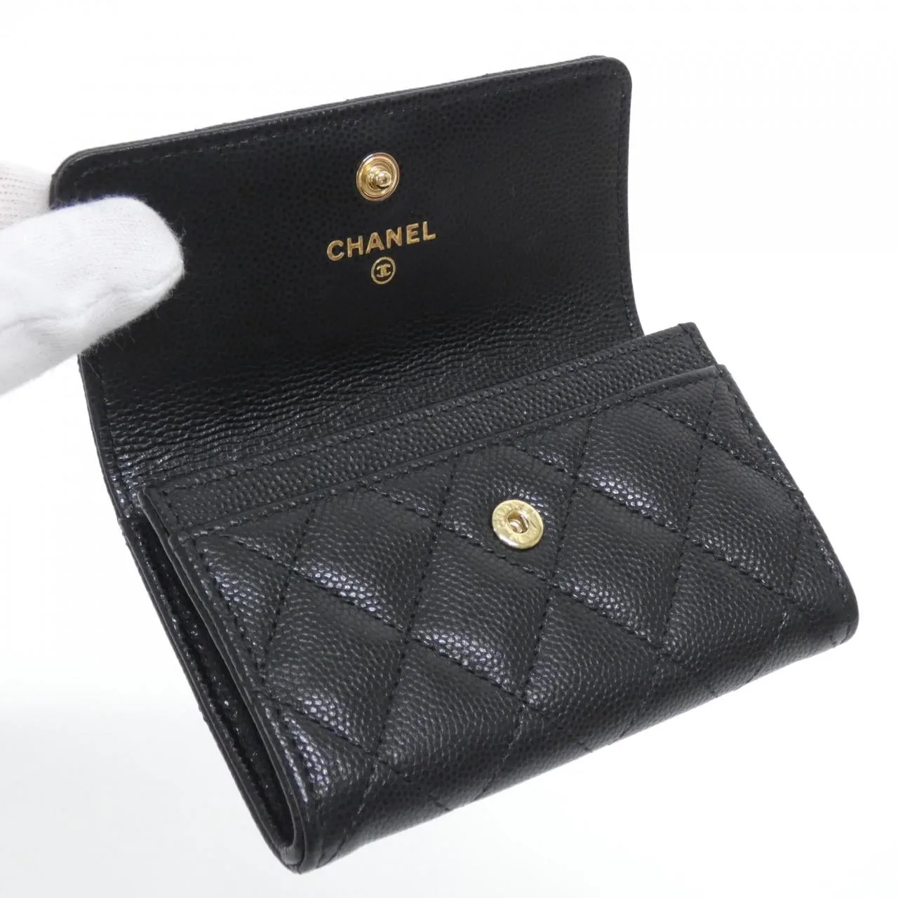 CHANEL AP5010 Card Case Grained Calfskin Black Grained Calfskin Rank A - Thumbnail 4