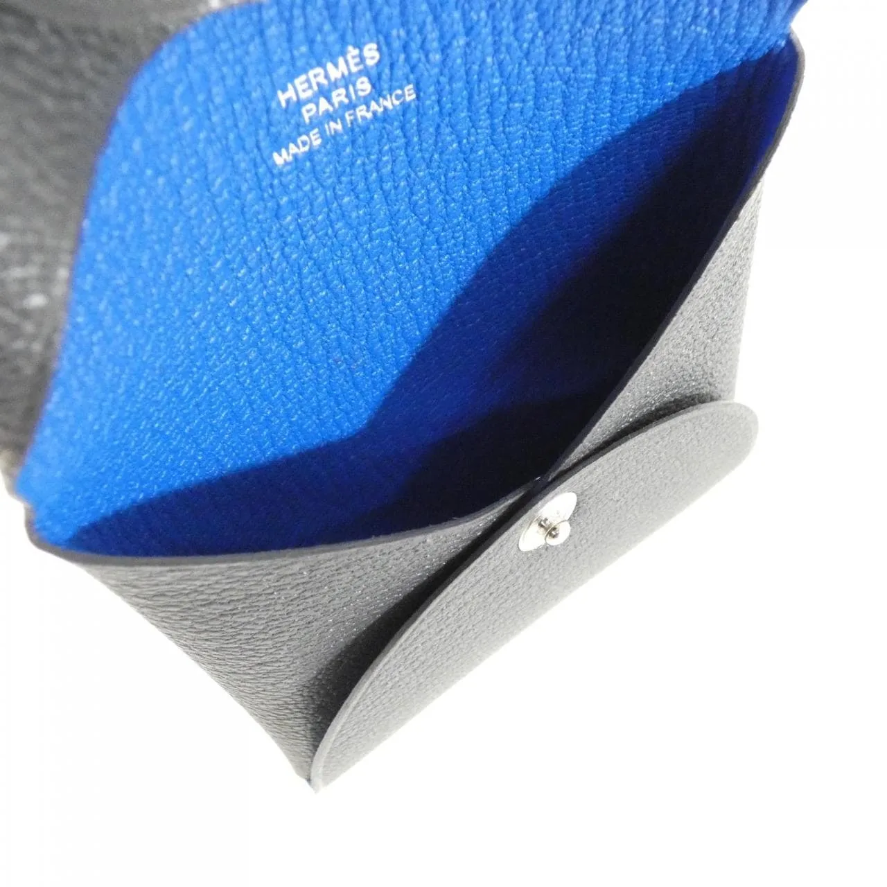 HERMES 078479CK Coin Case Blue Rank A - Thumbnail 4