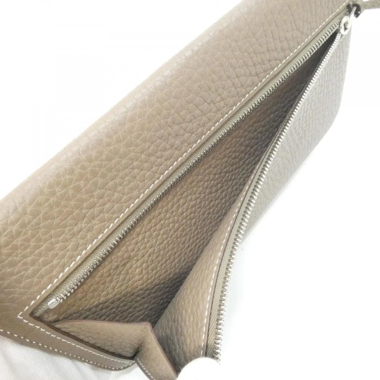 HERMES 061200CK Wallet Togo Etoupe Togo Leather Rank A - Thumbnail 10