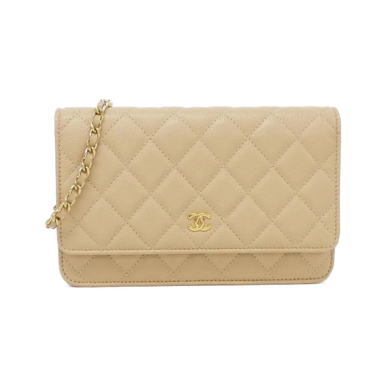 CHANEL Timeless Classic AP0250 Wallet Grained Calfskin Beige