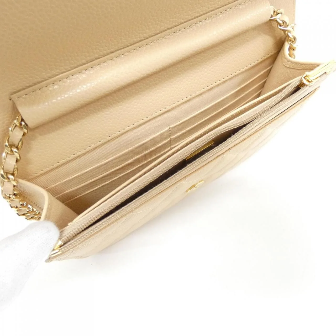 CHANEL Timeless Classic AP0250 Wallet Grained Calfskin Beige Grained Calfskin Rank A - Thumbnail 10