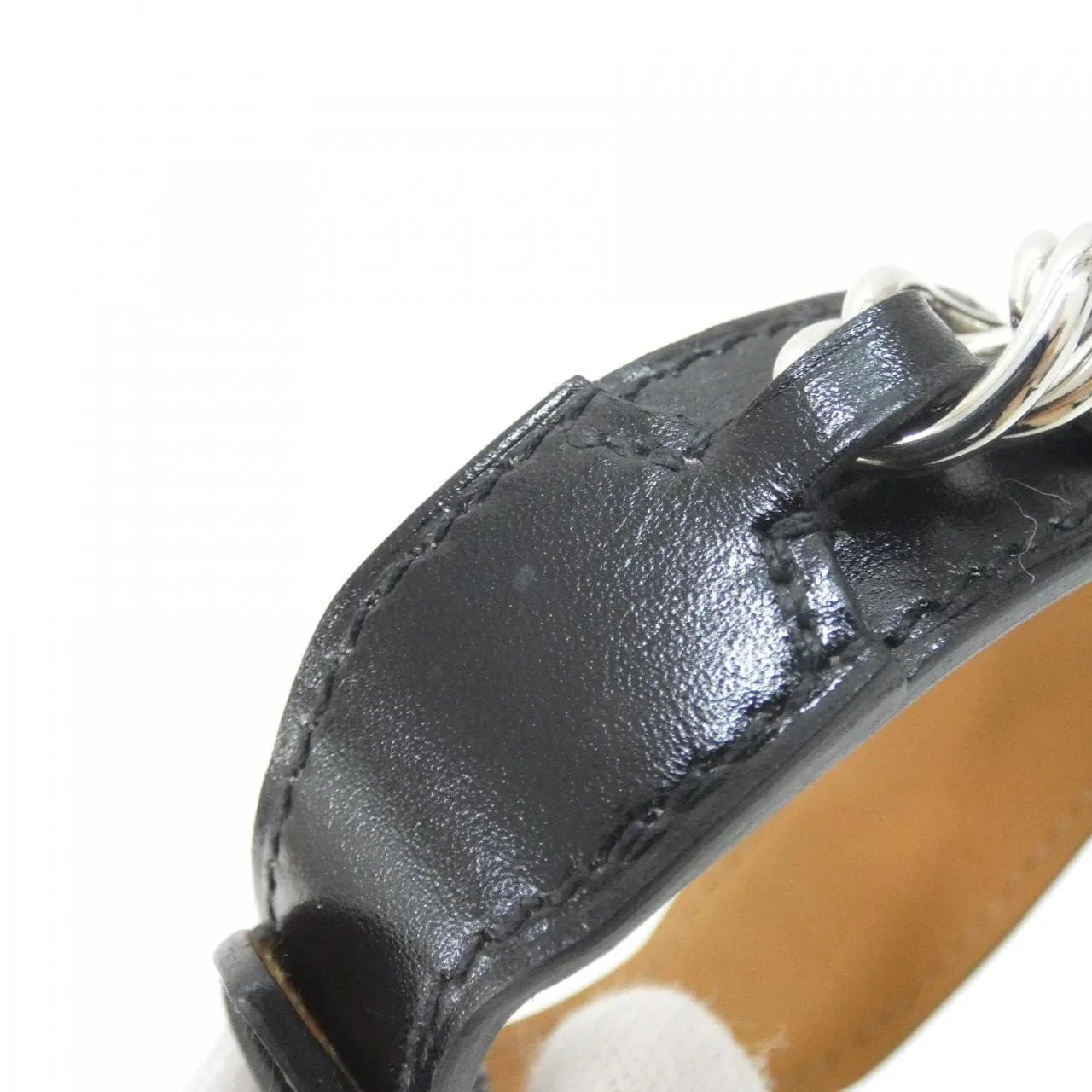 HERMES 500402FK Accessories Box Calf Black Box Calf Leather Rank A - Thumbnail 3