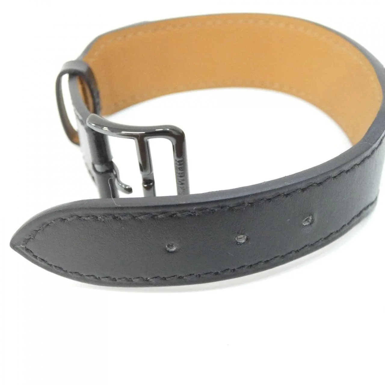 HERMES 500402FK Accessories Box Calf Black Box Calf Leather Rank A - Thumbnail 4