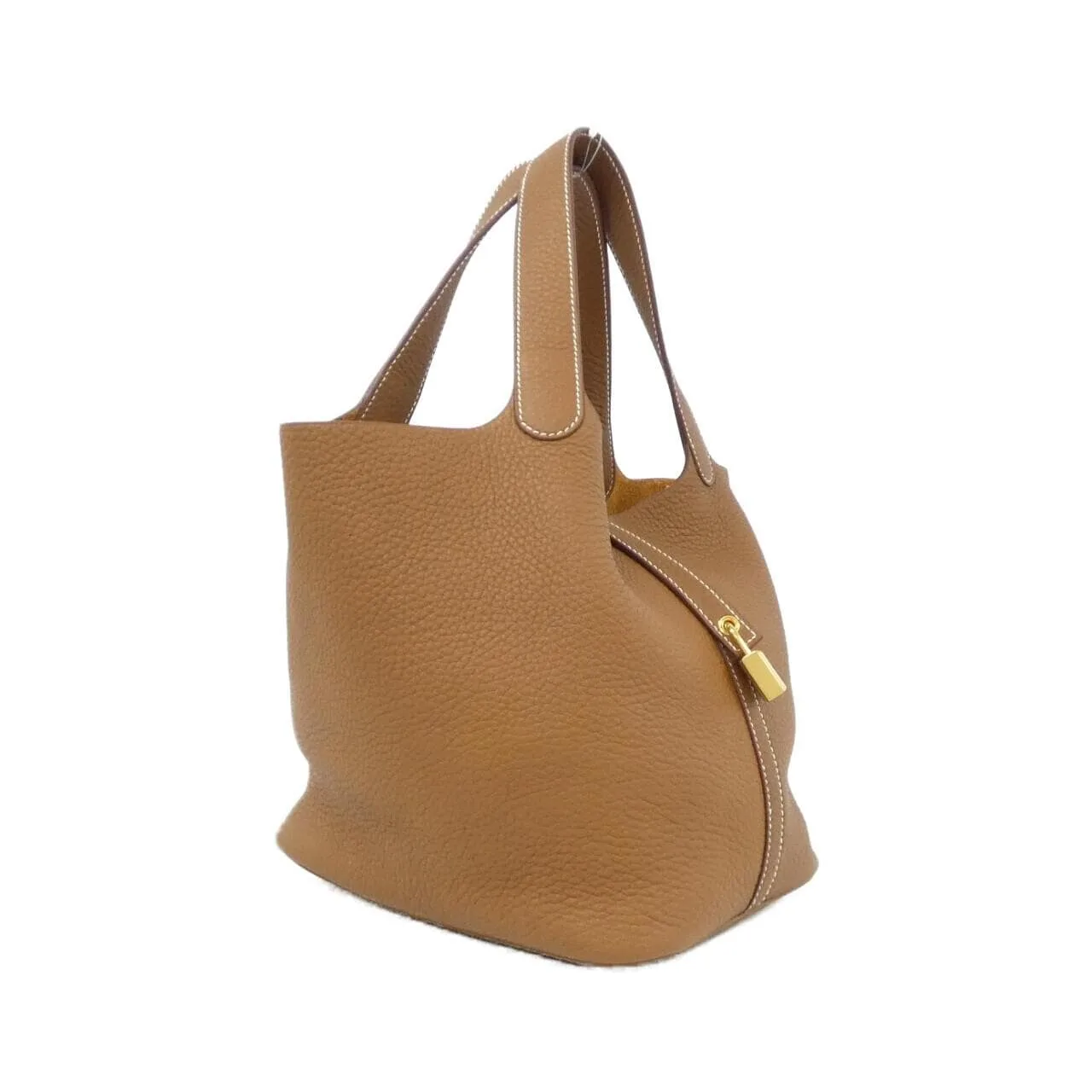 HERMES Picotin 060991CC Handbag Clemence Gold