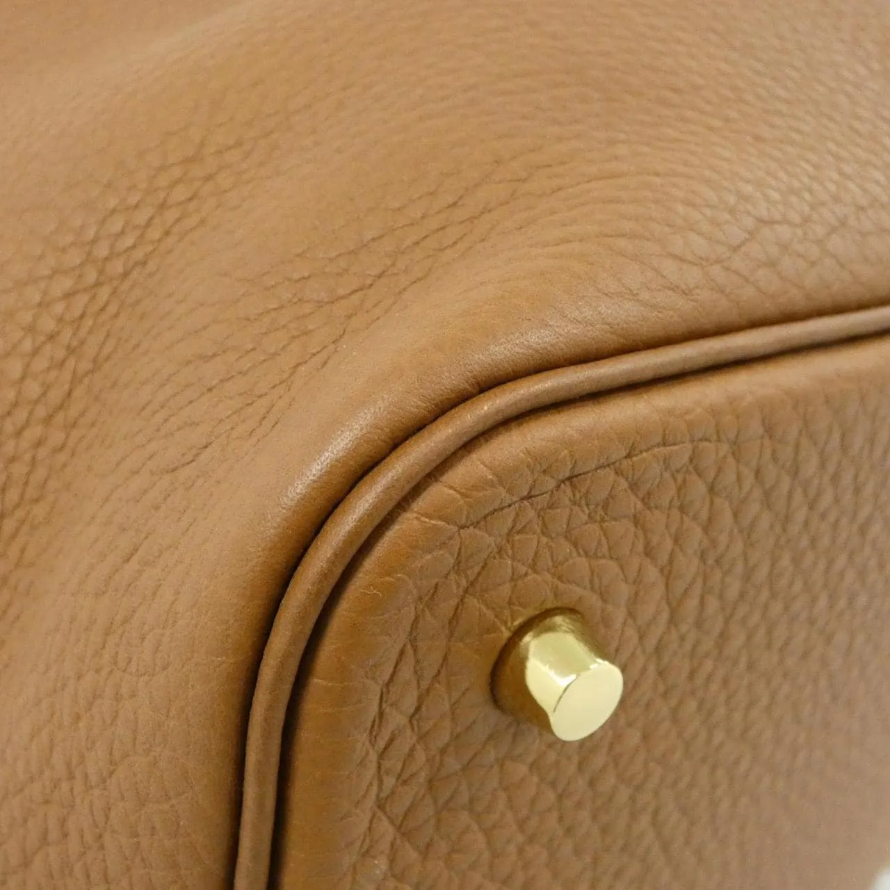 HERMES Picotin 060991CC Handbag Clemence Gold Clemence Leather Rank A - Thumbnail 2