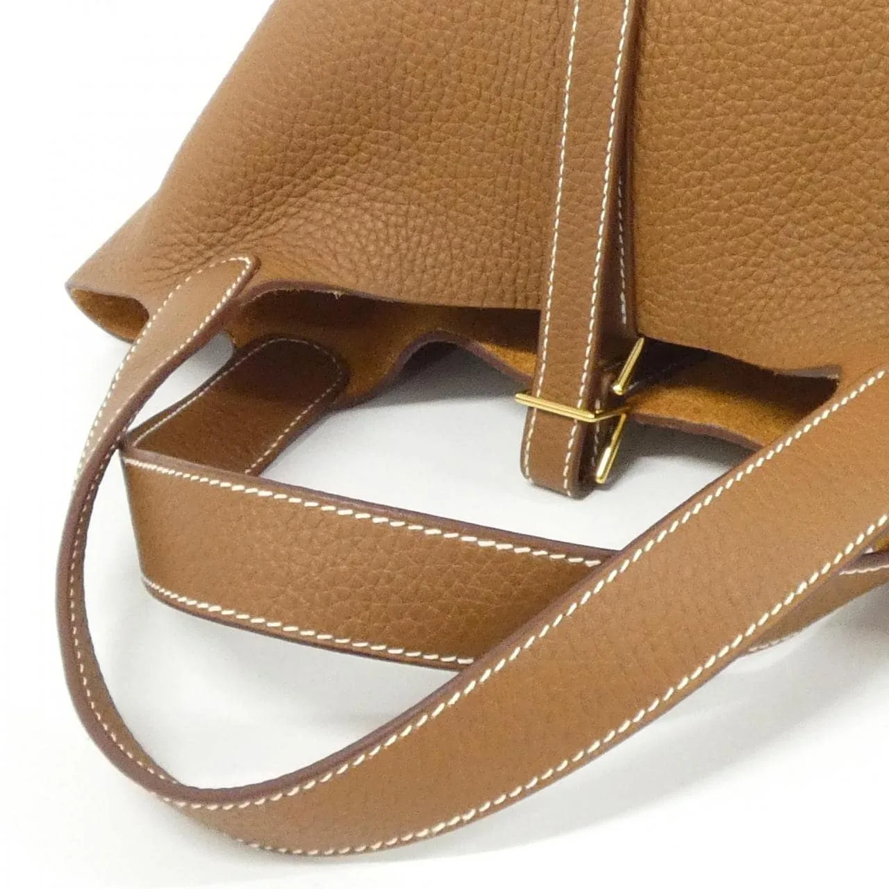 HERMES Picotin 060991CC Handbag Clemence Gold Clemence Leather Rank A - Thumbnail 7