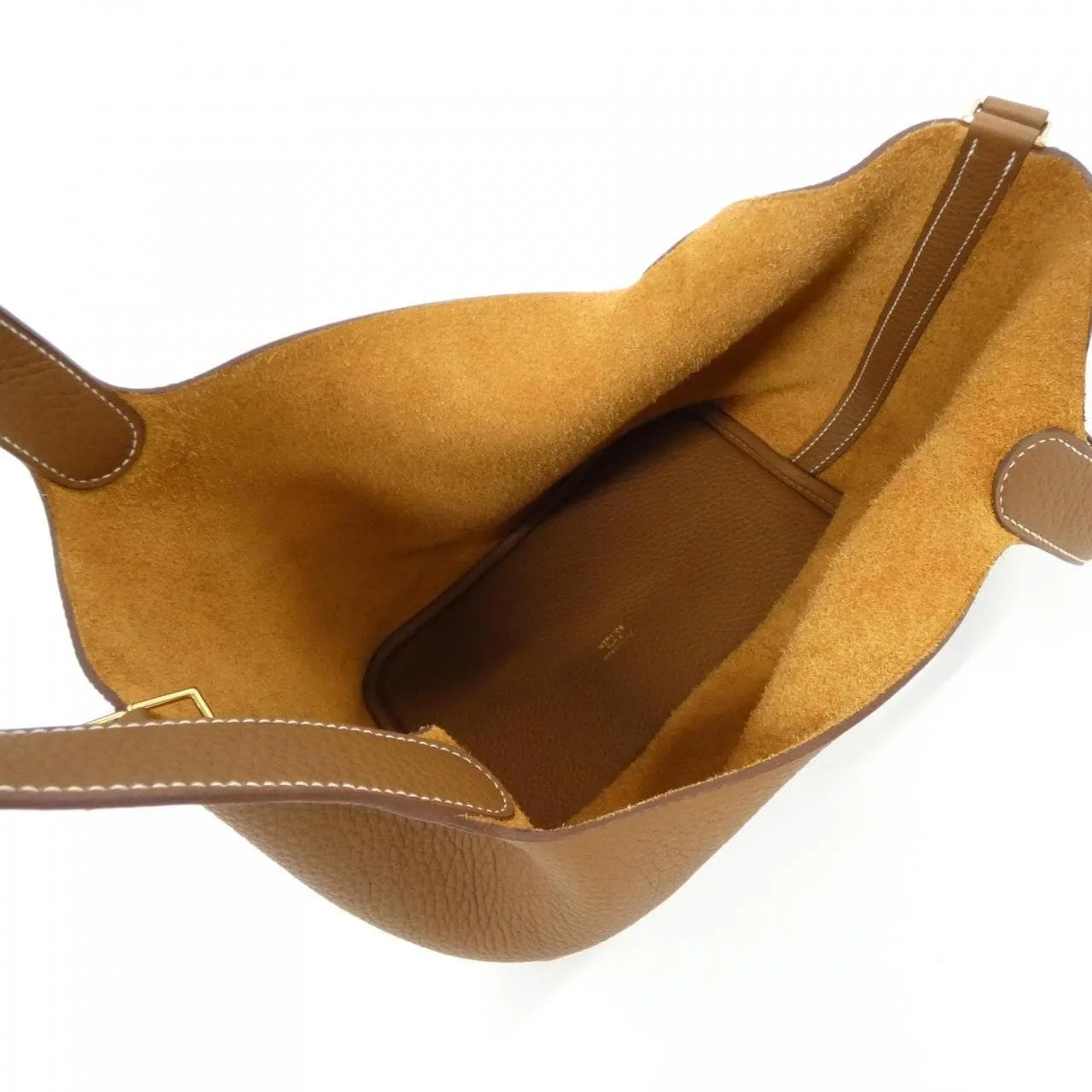 HERMES Picotin 060991CC Handbag Clemence Gold Clemence Leather Rank A - Thumbnail 8