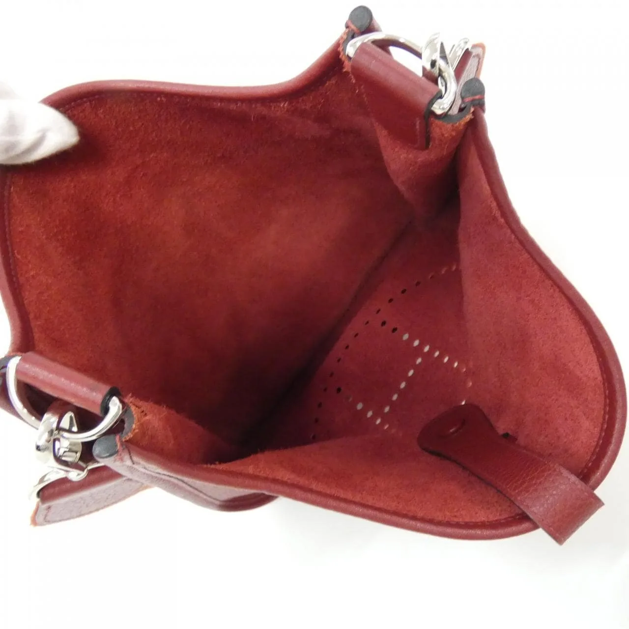 HERMES Evelyne 056275CK Shoulder Clemence Rouge Clemence 皮 中古品A - 縮圖 10