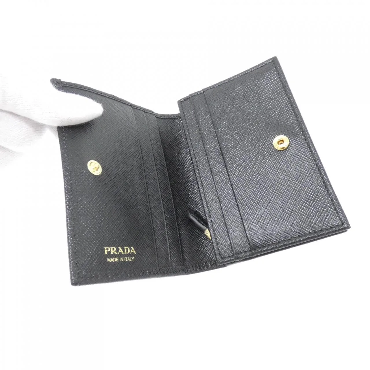 PRADA 1MV021 Wallet 黑色 中古品A - 縮圖 4