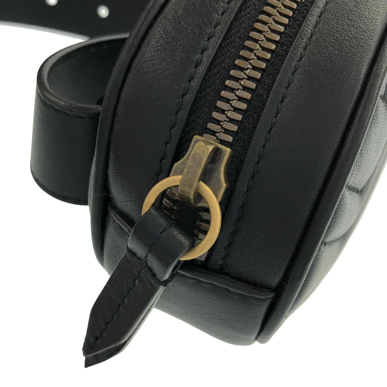 GUCCI 476434 DSVRT 腰包 皮革 黑色 皮革 中古品A - 縮圖 6