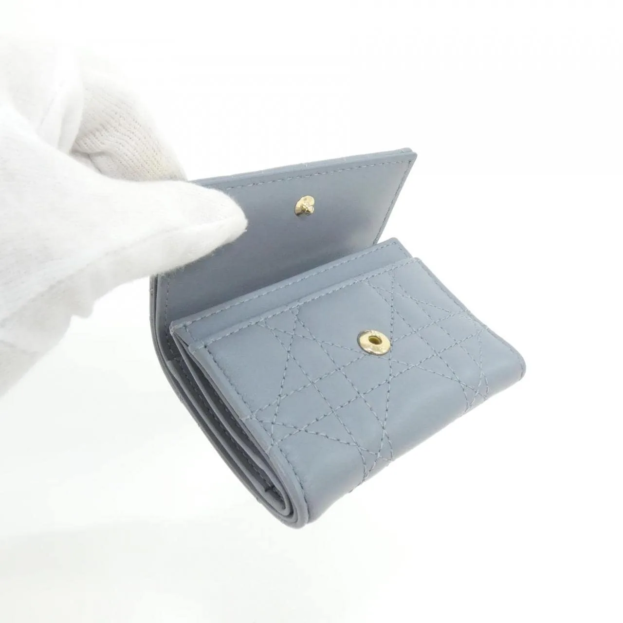 DIOR S6026ONMJ 銀包 羊皮 黑色 羊皮 中古品A - 縮圖 4