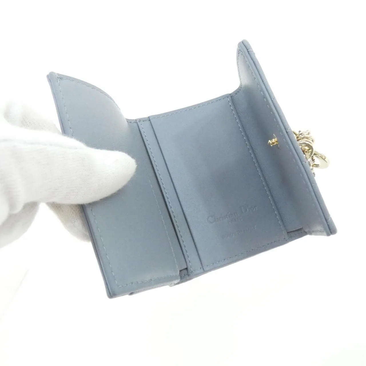 DIOR S6026ONMJ 銀包 羊皮 黑色 羊皮 中古品A - 縮圖 5