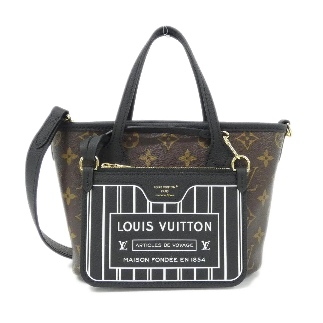 LOUIS VUITTON Neverfull M28347 Tote Monogram Black