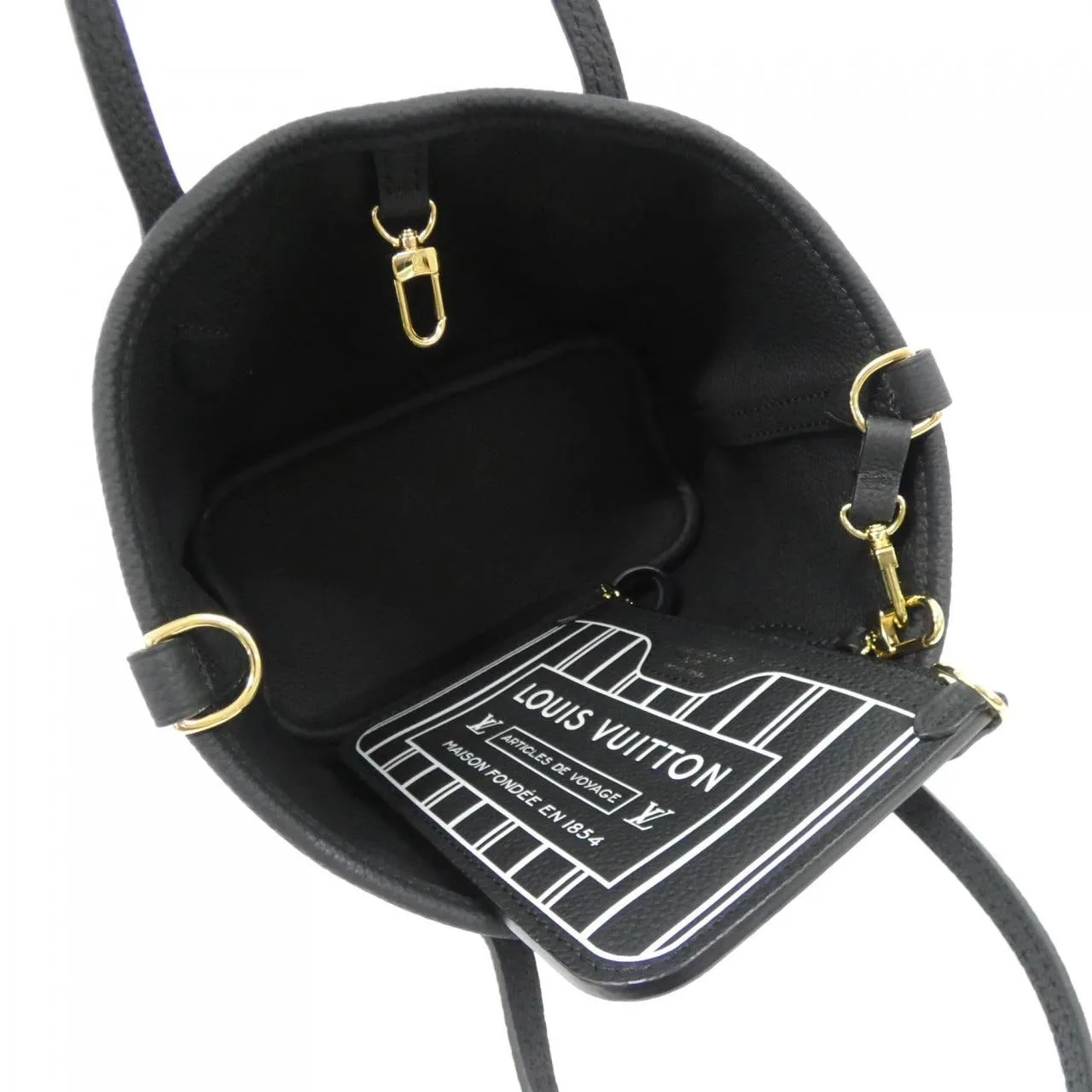 LOUIS VUITTON Neverfull M28347 Tote Monogram 黑色 Monogram 中古品A - 縮圖 7