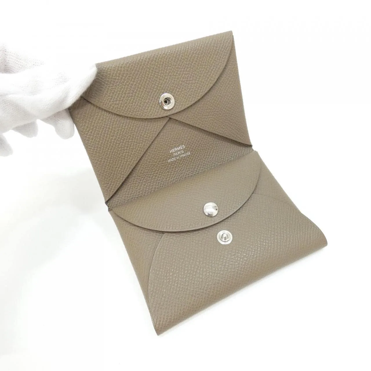 HERMES 083035CK Coin Case Epsom Etoupe Epsom Leather Rank A - Thumbnail 2