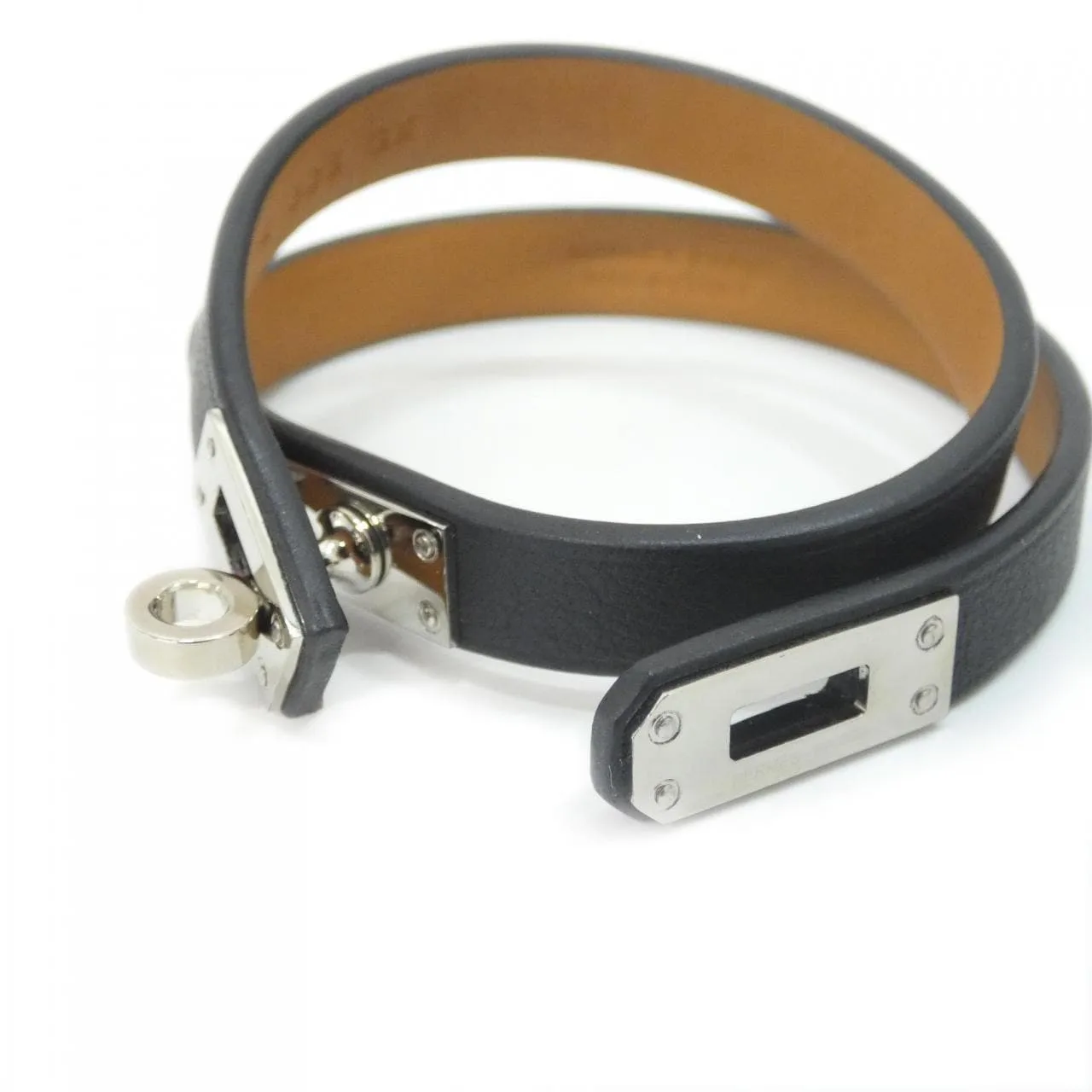 HERMES Kelly 081182CK Accessories Swift Black Swift Leather Rank A - Thumbnail 3