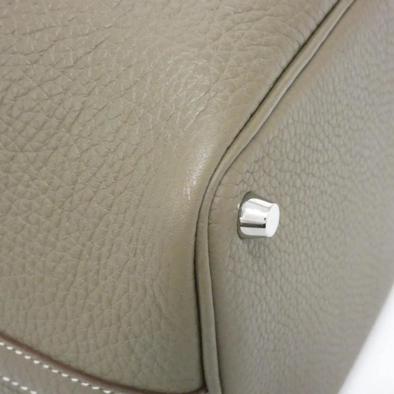 HERMES Picotin 056289CK Handbag Clemence Etoupe Clemence Leather Rank A - Thumbnail 3