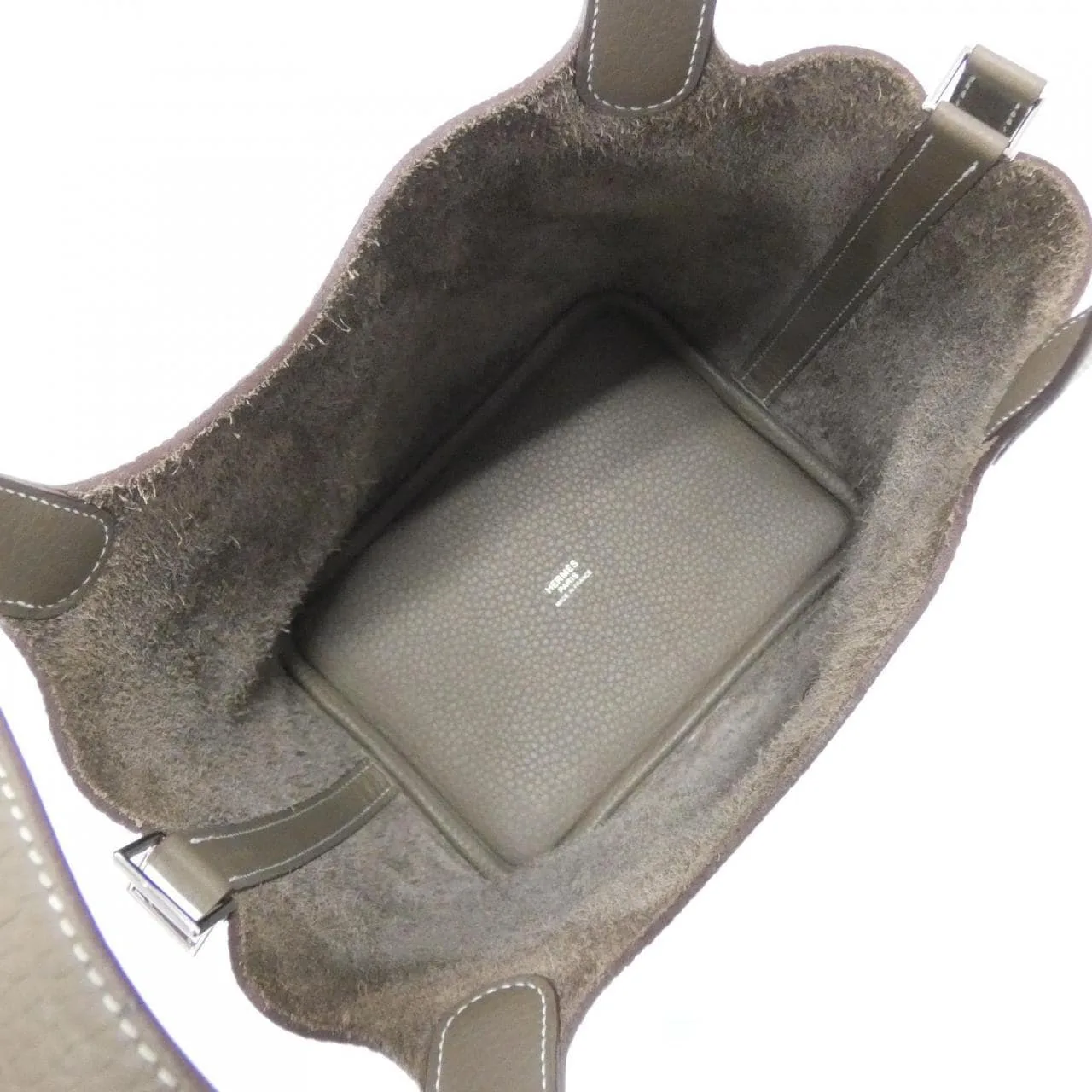 HERMES Picotin 056289CK Handbag Clemence Etoupe Clemence Leather Rank A - Thumbnail 8