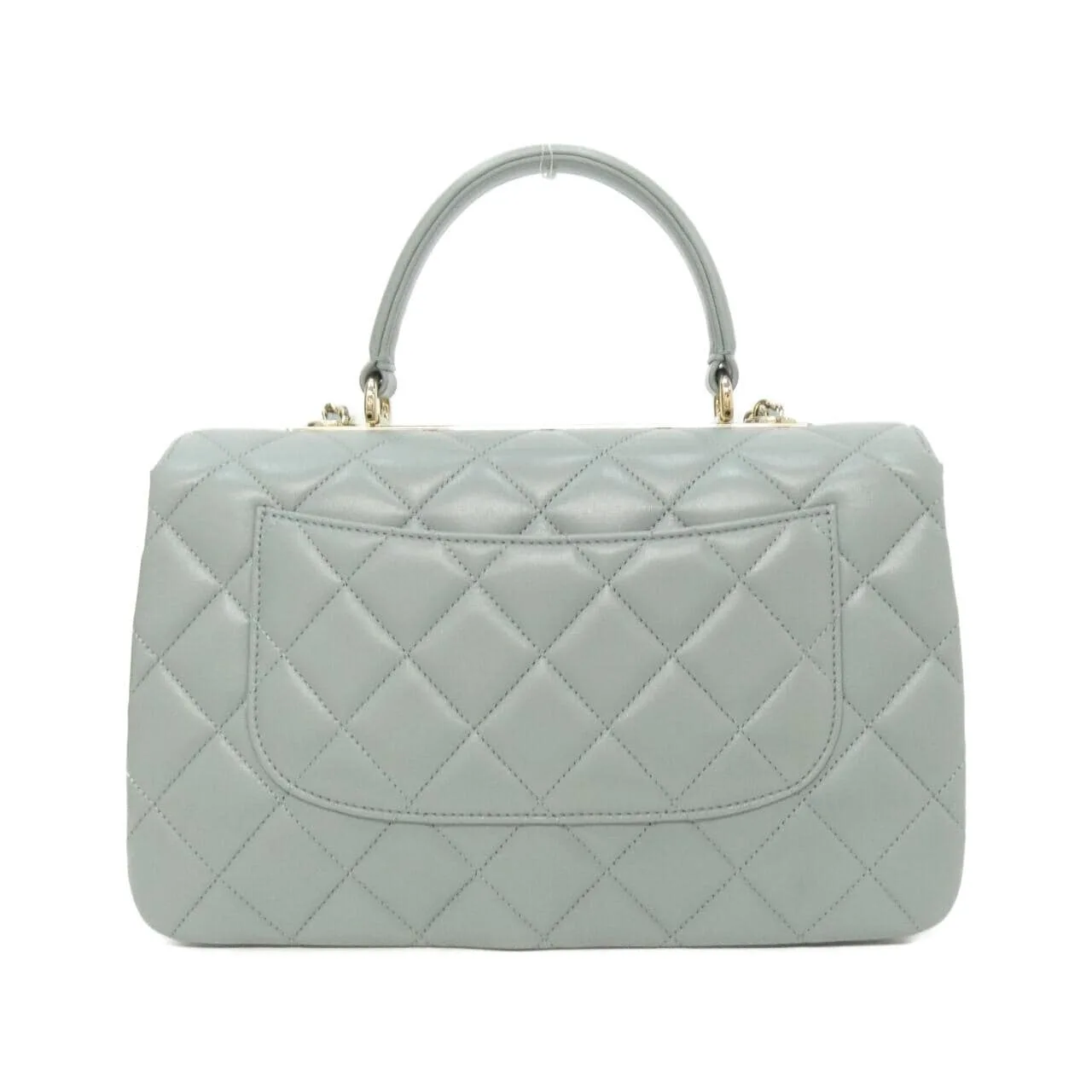 CHANEL 69923 Handbag Lambskin Blue Lambskin Rank A - Thumbnail 2