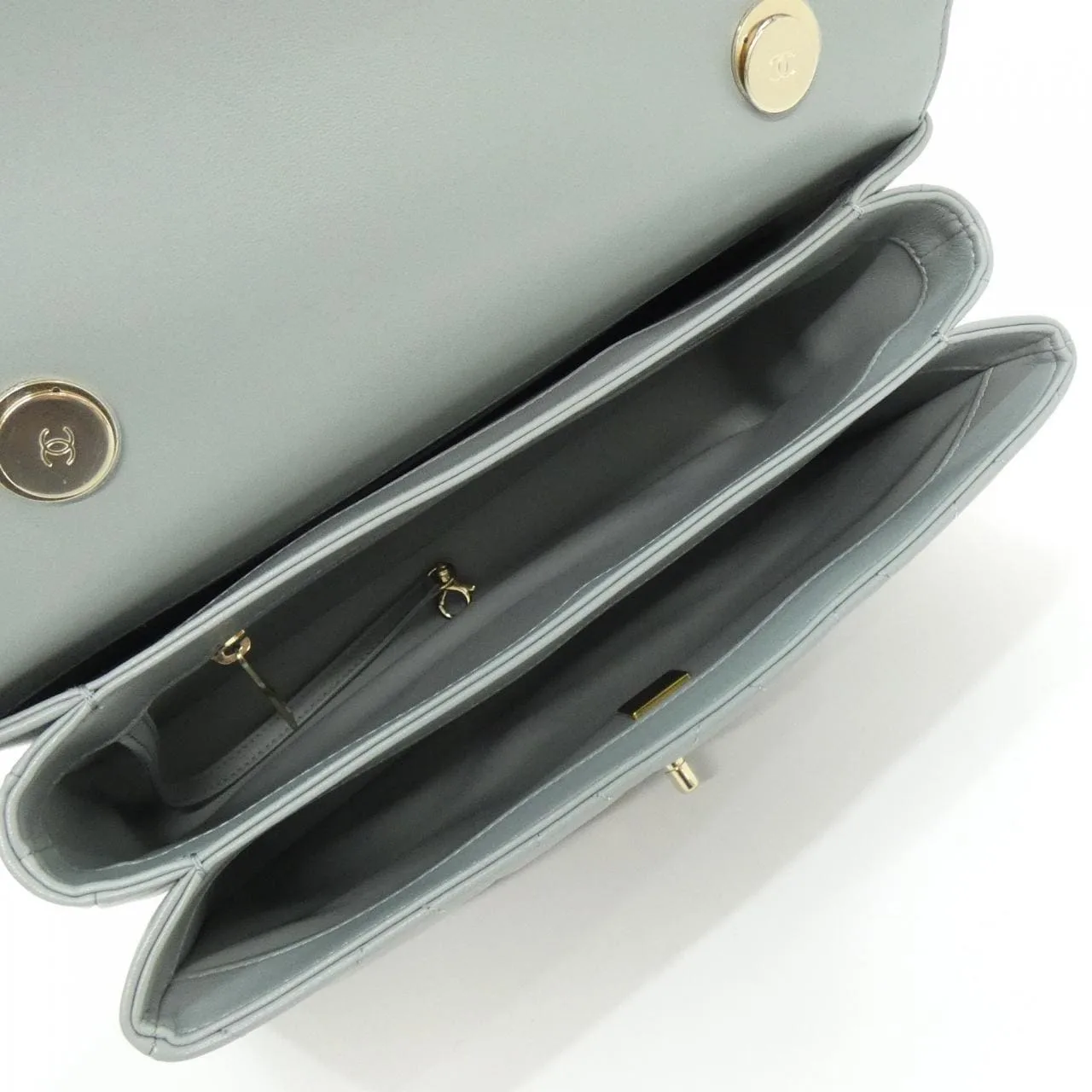 CHANEL 69923 Handbag Lambskin Blue Lambskin Rank A - Thumbnail 6