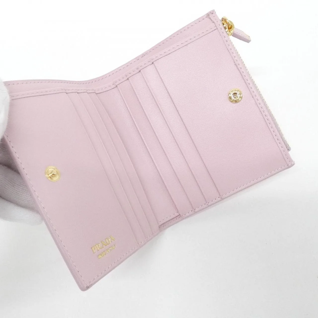 PRADA 1ML050 Wallet 黑色 中古品A - 縮圖 5
