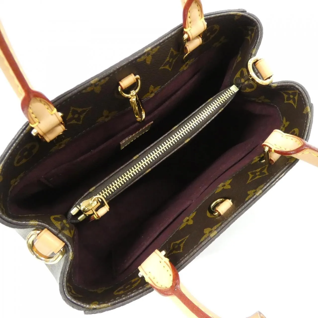 LOUIS VUITTON Montaigne M41055 Handbag Monogram 黑色 Monogram 中古品A - 縮圖 6