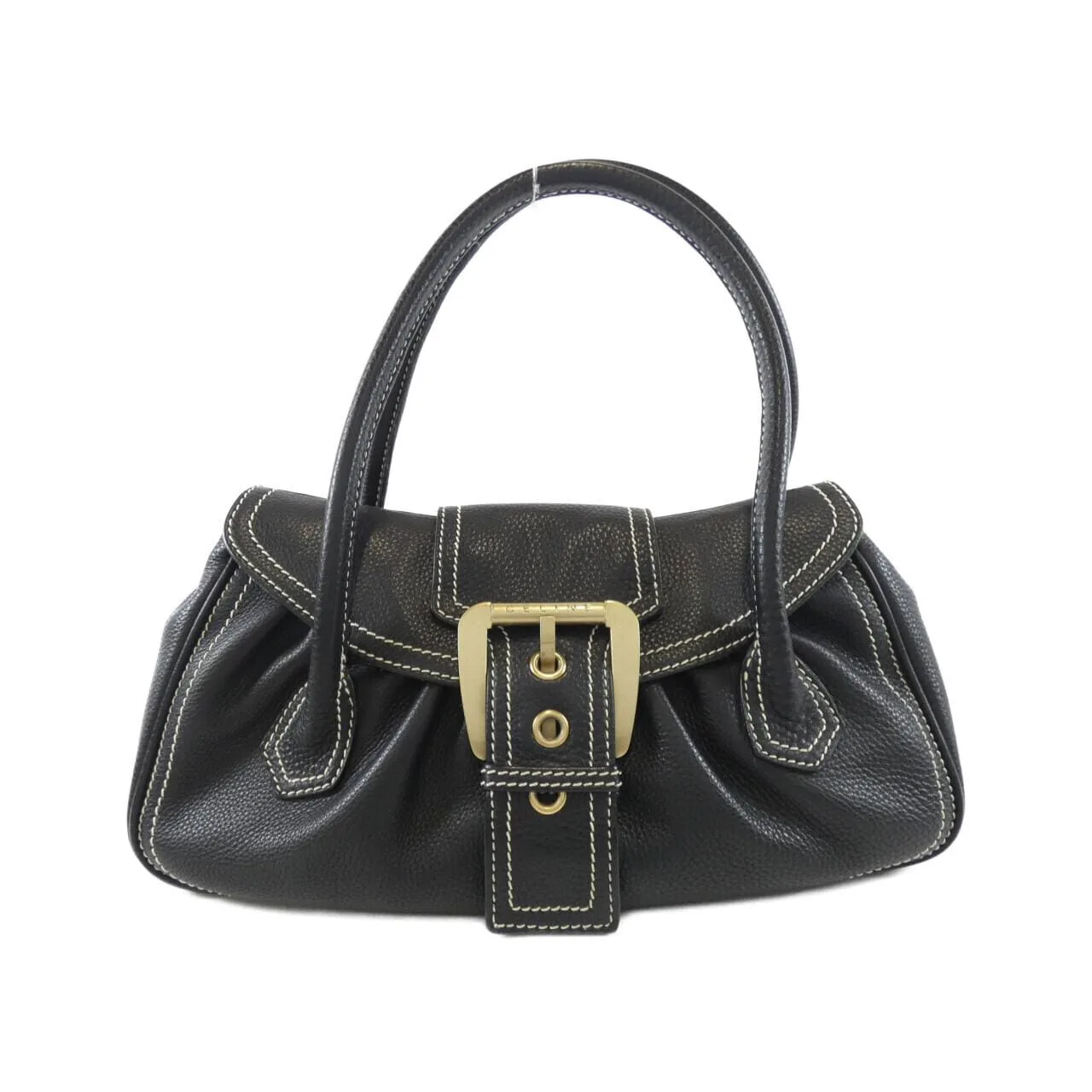 CELINE Shoulder Leather Black