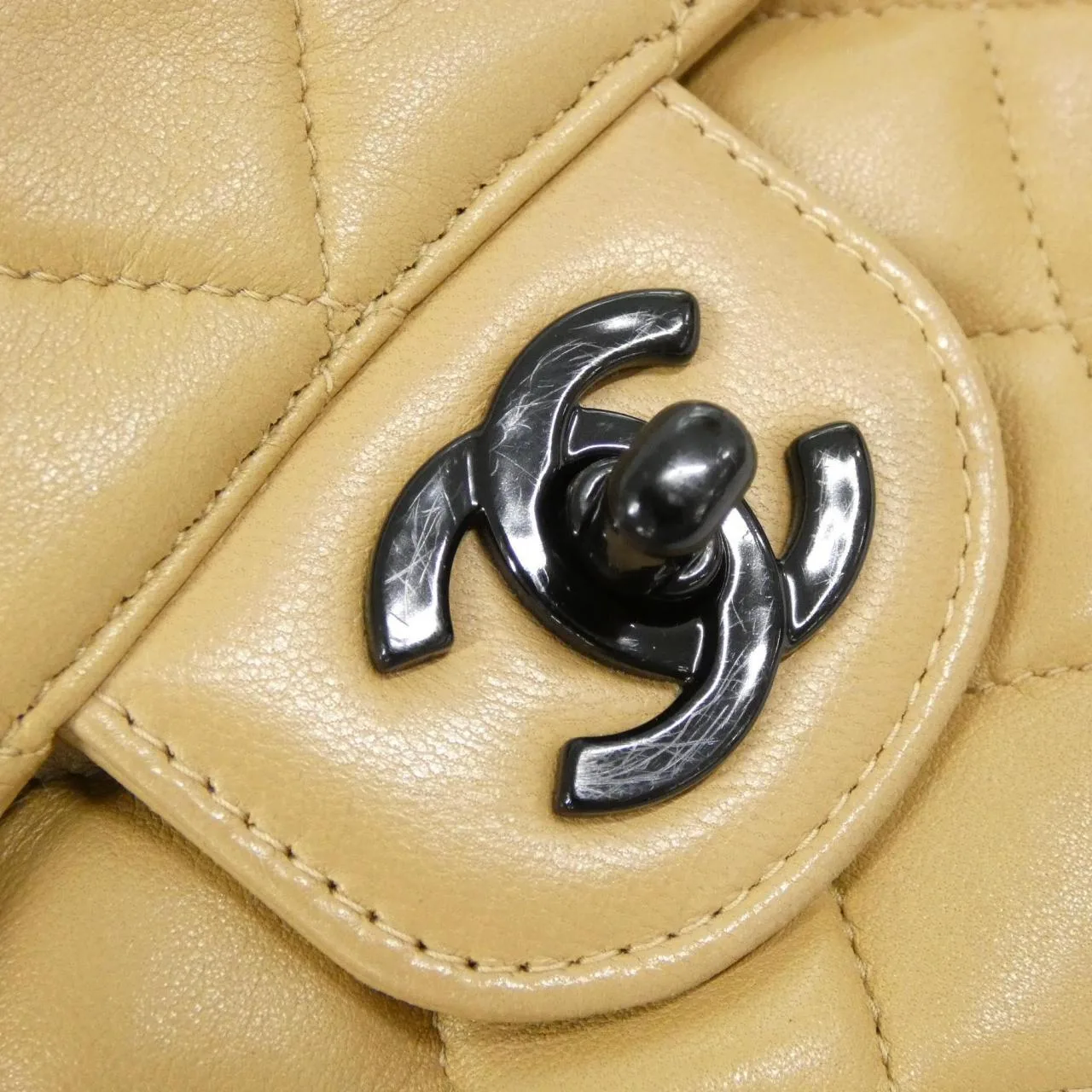 CHANEL 肩背包 羊皮 米色 羊皮 中古品B - 縮圖 7