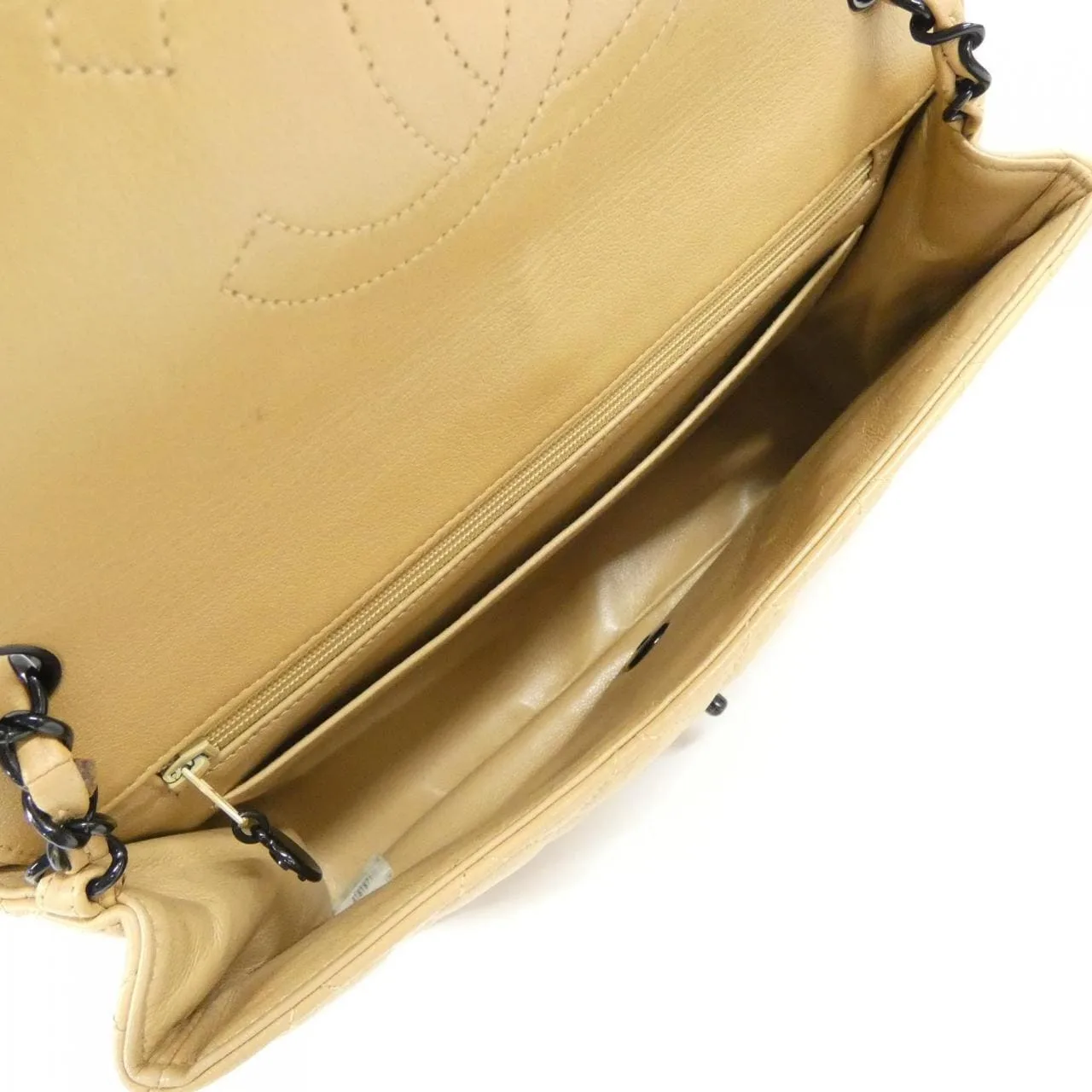 CHANEL 肩背包 羊皮 米色 羊皮 中古品B - 縮圖 10