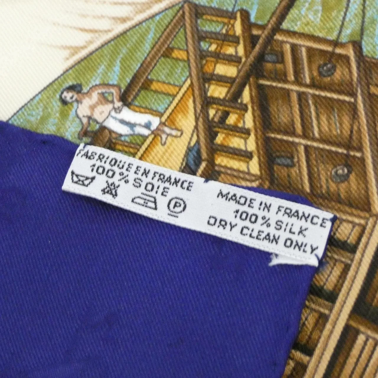 HERMES Scarf Blue Rank A - Thumbnail 3