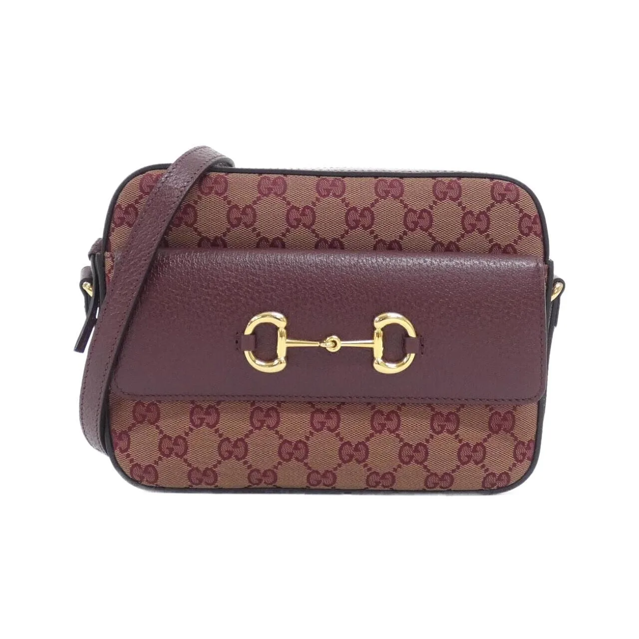 GUCCI Horsebit 1955 645454 9Y9NG Shoulder Canvas Black