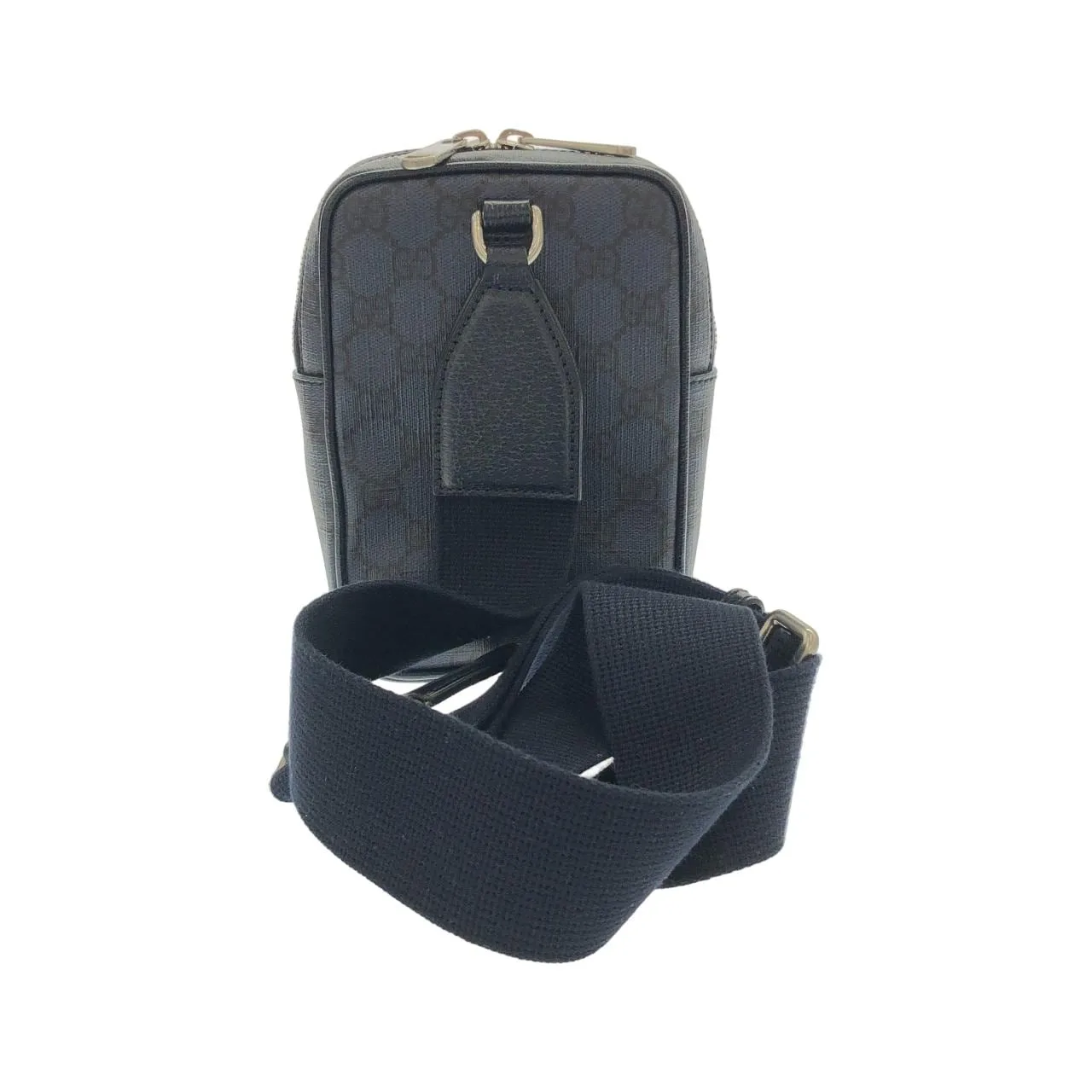 GUCCI 752565 UULHK 肩背包 帆布 黑色 帆布 中古品A - 縮圖 2