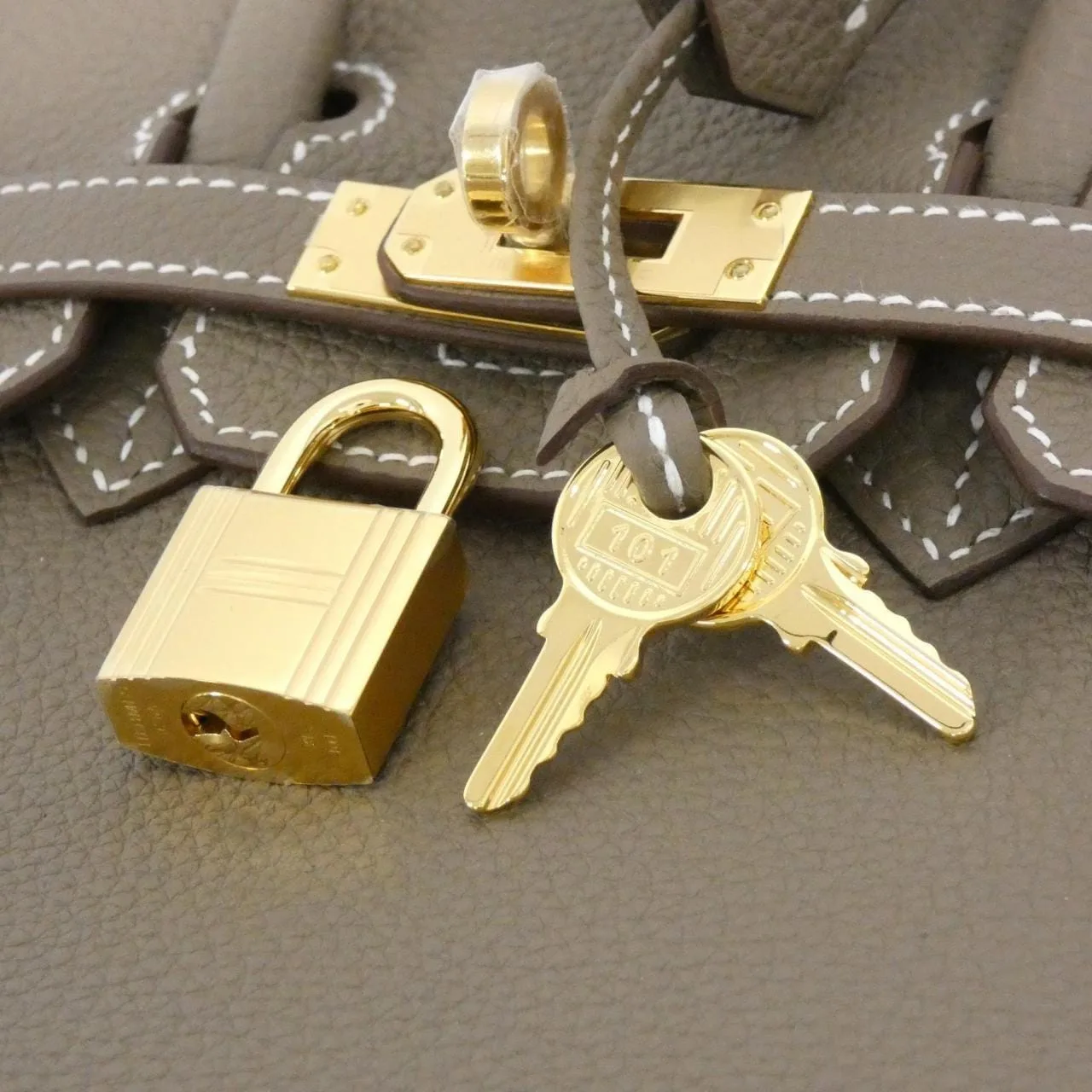 HERMES Birkin 041344CC Handbag Togo Etoupe Togo Leather Unused - Thumbnail 4
